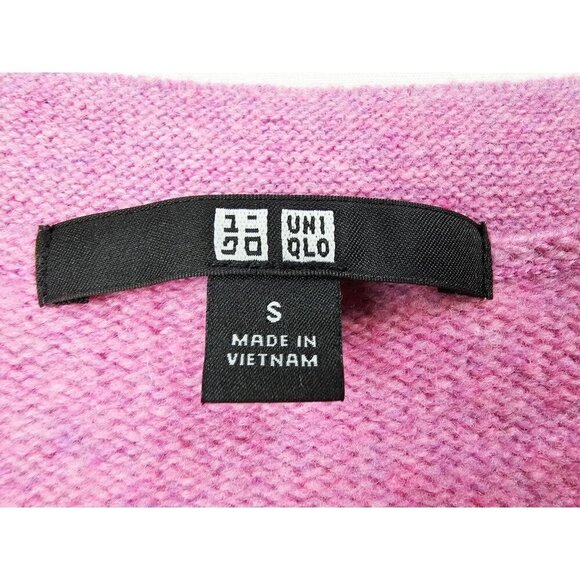 Uniqlo Size Small Womens Pink Wool Long Sleeve Crew Neck Pullover Sweater - Picture 4 of 9